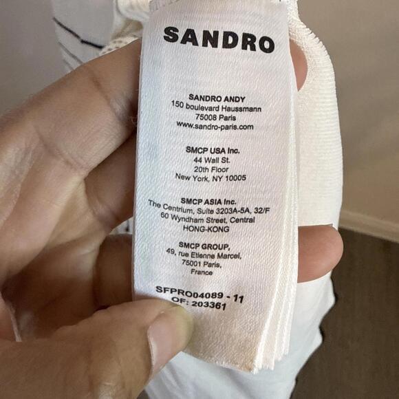 Sandro Striped Knit Maxi Dress w/ Ruffle Hem & Wrists Snap Buttons (Sz:44/ $490) - Picture 12 of 15